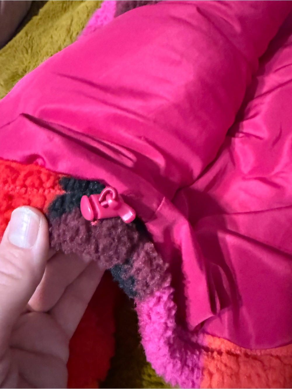 a new day Pink & Red Plush Checkerboard Zip Jacket - Picture 6 of 6